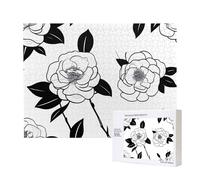 Poezjzw Simple Camellia Adult Classic Jigsaw 500 Pieces Wooden Puzzle Modern Home Decor Intellectual Game 52 X 38 Cm