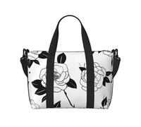 Poezjzw Simple Camellia Travel Duffle Bag Weekender Carry On Tote Bags For Women Hospital Bags For Labor And Delivery Overnight Luggage Bag, Black, One Size, Black, One Size
