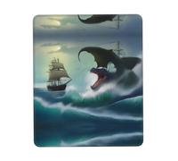 POEZJZW Siren in The Sea Pattern Mouse Pad Non-Slip Rubber Stitched Edges Waterproof Gaming Mouse Mat for Desk Gaming Work Wireless Mice 7.9 X 9.5 in