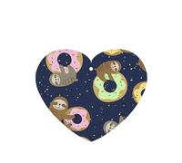 Poezjzw Sloth With Doughnuts Pattern Car Air Fresheners 6 Pcs Heart Shape Hanging Aromatherapy Tablets Scented Fresheners For Bedroom Closet Shoe