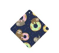 Poezjzw Sloth With Doughnuts Pattern Car Air Fresheners 6 Pcs Square Hanging Aromatherapy Tablets Scented Fresheners For Bedroom Closet Shoe