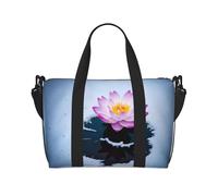 Poezjzw Snow Lotus Travel Duffle Bag Weekender Carry On Tote Bags For Women Hospital Bags For Labor And Delivery Overnight Luggage Bag, Black, One Size, Black, One Size
