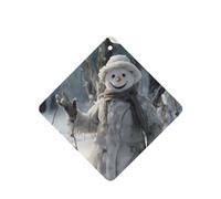 Poezjzw Snowman Saying Hello Pattern Car Air Fresheners 4 Pcs Square Hanging Aromatherapy Tablets Scented Fresheners For Bedroom Closet Shoe