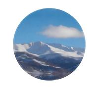 POEZJZW Snowy Mountains Of B Pattern Round Mouse Mat, Cute Mouse Pad, Non-Slip Rubber Base With Stitched Edge, Small Size 7.9 X 7.9 Inch