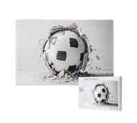 Poezjzw Soccer Ball Kicked Into The Wall Adult Classic Jigsaw 1000 Pieces Wooden Puzzle Modern Home Decor Intellectual Game 75x50cm