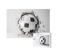 Poezjzw Soccer Ball Kicked Into The Wall Adult Classic Jigsaw 300 Pieces Wooden Puzzle Modern Home Decor Intellectual Game 40 X 28 Cm
