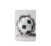 Poezjzw Soccer Ball Kicked Into The Wall Pattern Car Air Fresheners 6 Pcs Rectangle Hanging Aromatherapy Tablets Scented Fresheners For Bedroom Closet Shoe