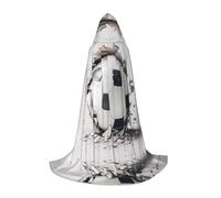 POEZJZW Soccer Ball Kicked Into The Wall Pattern Hooded Cloak Robe Costume Cloak For Adult Men Women Christmas Hoodies Cape Cosplay Costumes S