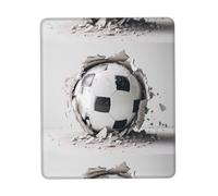 Poezjzw Soccer Ball Kicked Into The Wall Pattern Mouse Pad Non-Slip Rubber Stitched Edges Waterproof Gaming Mouse Mat for Desk Gaming Work Wireless Mice 10 X 12 Inch