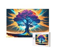Poezjzw Solar Celestial Tree Adult Classic Jigsaw 300 Pieces Wooden Puzzle Modern Home Decor Intellectual Game 40 X 28 Cm