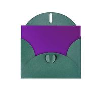 POEZJZW Solid Color Dark Purple Pearl Paper Christmas Cards, With Dark Green Envelopes, Thank You Cards, Wedding, Valentine'S Day Cards 10-Count