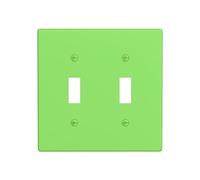 Poezjzw Solid Color Light Green Pattern Decorative Light Switch Plate Covers 2 Gang Wall Plate Double Toggle Switch Cover 4.5 X 4.5 in