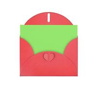 POEZJZW Solid Color Light Green Pearl Paper Christmas Cards, With Red Envelopes, Thank You Cards, Wedding, Valentine'S Day Cards 10-Count