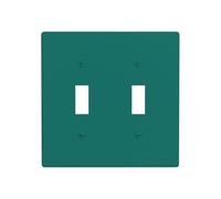 Poezjzw Solid Dark Green Pattern Decorative Light Switch Plate Covers 2 Gang Wall Plate Double Toggle Switch Cover 4.5 X 4.5 in