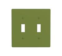 Poezjzw Solid Dark Green Pattern Decorative Light Switch Plate Covers 2 Gang Wall Plate Double Toggle Switch Cover 4.5 X 4.5 in