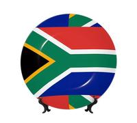 POEZJZW South Africa Flag Pattern Decorative Plate, 10in,Microwave/Oven/Dishwasher Safe, Scratch Resistant, for Living Room Decor, Entryway Art, Gift for Home