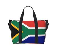 Poezjzw South African Flag Travel Duffle Bag Weekender Carry On Tote Bags For Women Hospital Bags For Labor And Delivery Overnight Luggage Bag, Black, One Size