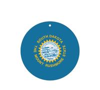 Poezjzw South Dakota Flag Pattern Car Air Fresheners 6 Pcs Round Shape Hanging Aromatherapy Tablets Scented Fresheners For Bedroom Closet Shoe