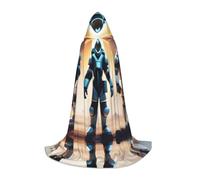 POEZJZW Space Suit And Boots Pattern Hooded Cloak Robe Costume Cloak For Adult Men Women Christmas Hoodies Cape Cosplay Costumes L