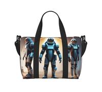 Poezjzw Space Suit And Boots Travel Duffle Bag Weekender Carry On Tote Bags For Women Hospital Bags For Labor And Delivery Overnight Luggage Bag, Black, One Size