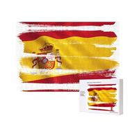 Poezjzw Spain Flag Adult Classic Jigsaw 300 Pieces Wooden Puzzle Modern Home Decor Intellectual Game 40 X 28 Cm