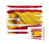 Poezjzw Spain Flag Adult Classic Jigsaw 500 Pieces Wooden Puzzle Modern Home Decor Intellectual Game 52 X 38 Cm