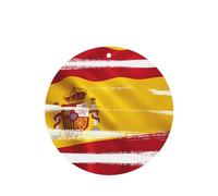 Poezjzw Spain Flag Pattern Car Air Fresheners 4 Pcs Round Shape Hanging Aromatherapy Tablets Scented Fresheners For Bedroom Bathroom