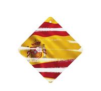 Poezjzw Spain Flag Pattern Car Air Fresheners 6 Pcs Square Hanging Aromatherapy Tablets Scented Fresheners For Bedroom Bathroom