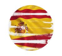 POEZJZW Spain Flag Pattern Round Mouse Pad Desktop Protection Mat with Non-Slip Rubber Base 7.9Ã-7.9 in for Home and Office