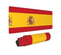 Poezjzw Spanish Flag Long Gaming Mouse Pad Large Desk Pad Keyboard Mat with Stitched Edges for Gaming and Office 31.5 X 11.8 in