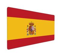 Poezjzw Spanish Flag Long Gaming Mouse Pad Large Desk Pad Keyboard Mat with Stitched Edges for Gaming and Office 16x35.5in