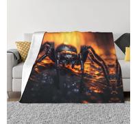 POEZJZW Spider In The Light Pattern Flannel Blanket 40"X30" Blanket For Super Soft Plush For Sofa Bed Couch Camping, And Travel
