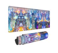 Poezjzw Splendid City Long Gaming Mouse Pad Large Desk Pad Keyboard Mat with Stitched Edges for Gaming and Office 31.5 X 11.8 in