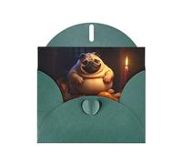 POEZJZW Spotted Dog Dinner Pearl Paper Christmas Cards, With Dark Green Envelopes, Thank You Cards, Wedding, Valentine'S Day Cards 10-Count