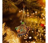 Poezjzw Spotted Leopard Pattern Ceramic Christmas Ornament Star Hanging Pendant Gifts For Xmas Holidays, Ornaments For Home Decor