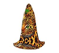 POEZJZW Spotted Leopard Pattern Hooded Cloak Robe Costume Cloak For Adult Men Women Christmas Hoodies Cape Cosplay Costumes L