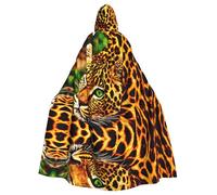 POEZJZW Spotted Leopard Pattern Hooded Cloak Robe Costume For Adult Men Women Christmas Hoodies Cape Cosplay Costumes