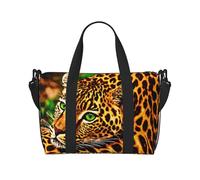 Poezjzw Spotted Leopard Travel Duffle Bag Weekender Carry On Tote Bags For Women Hospital Bags For Labor And Delivery Overnight Luggage Bag, Black, One Size
