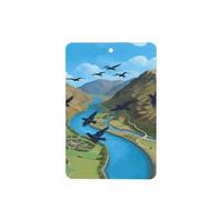 Poezjzw Spring Flying Swallow Pattern Car Air Fresheners 4 Pcs Rectangle Hanging Aromatherapy Tablets Scented Fresheners For Bedroom Closet Shoe