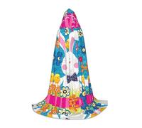 POEZJZW Spring Happy Easter Holiday Pattern Men Women Cloak With Hood Adult Cape With Hood Renaissance Halloween Witch Costume Wizard Cloak S