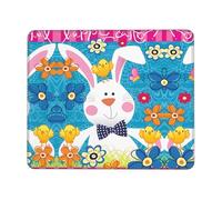 POEZJZW Spring Happy Easter Holiday Textured Mouse Pad, Rubberized Locking Edge Anti-Slip Mouse Pad For Office Gaming Computer Laptop 7.9 X 9.5 In