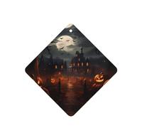 Poezjzw Square Lavender Scent Car Air Fresheners All Hallows' Eve Pattern 6 Pcs Aromatherapy Tablets For Wardrobe Shoe