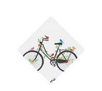 Poezjzw Square Lavender Scent Car Air Fresheners Birds Flowers On Bikes Pattern 6 Pcs Aromatherapy Tablets For Wardrobe Shoe Cabinet Eliminate