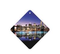 Poezjzw Square Lavender Scent Car Air Fresheners Brooklyn Bridge At Night Pattern 4 Pcs Aromatherapy Tablets For Wardrobe Shoe Cabinet Eliminate