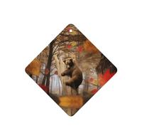 Poezjzw Square Lavender Scent Car Air Fresheners Brown Bear In Autumn Pattern 6 Pcs Aromatherapy Tablets For Wardrobe Shoe Cabinet Eliminate