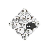 Poezjzw Square Lavender Scent Car Air Fresheners Cartoon Black White Sheep Pattern 4 Pcs Aromatherapy Tablets For Wardrobe Shoe Cabinet Eliminate