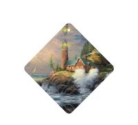 Poezjzw Square Lavender Scent Car Air Fresheners Coast Wave And Lighthouse Pattern 6 Pcs Aromatherapy Tablets For Wardrobe Shoe Cabinet Eliminate