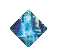 Poezjzw Square Lavender Scent Car Air Fresheners Ghost In The Station Seat Pattern 4 Pcs Aromatherapy Tablets For Wardrobe Shoe