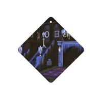 Poezjzw Square Lavender Scent Car Air Fresheners Halloween Haunted Pattern 6 Pcs Aromatherapy Tablets For Wardrobe Shoe Cabinet Eliminate