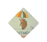 Poezjzw Square Lavender Scent Car Air Fresheners Hedgehog With Umbrella Pattern 6 Pcs Aromatherapy Tablets For Wardrobe Shoe Cabinet Eliminate